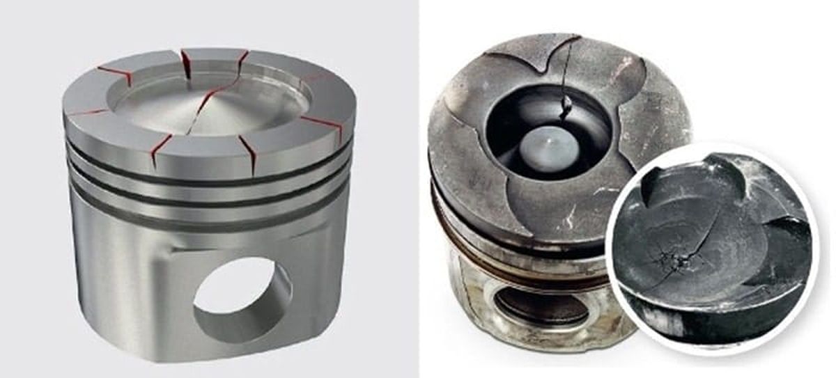 Piston ô tô bị hỏng phần thân