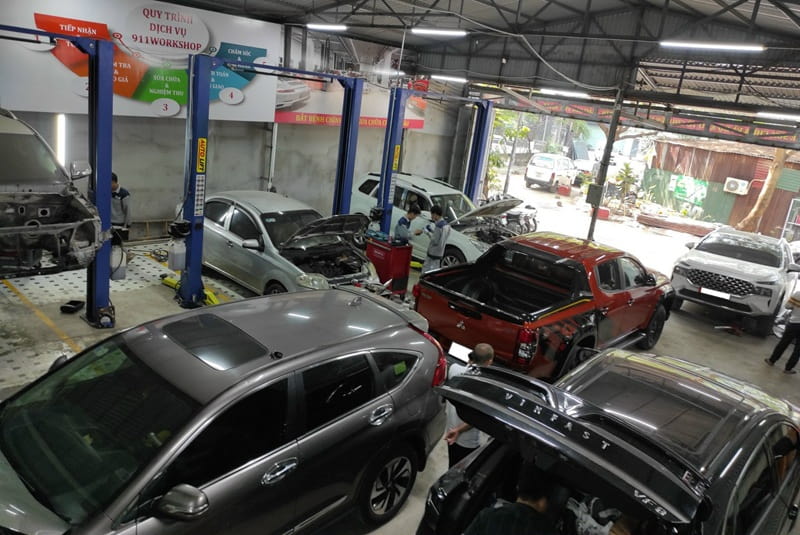 sửa chữa xe dịch vụ tại hà nội